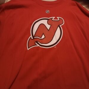 Reebok New Jersey Devils Martin Broduer Red Graphic Men's T-shirt